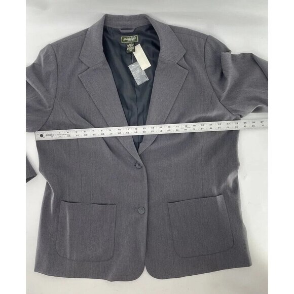 NWT Eddie Bauer Plus Size Vintage Gray Single Breasted Blazer Size 18W Deadstock - Picture 9 of 9